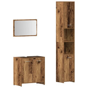 Set Mobili da Bagno | Armadio da bagno 3 pz Legno Antico in Legno Multistrato