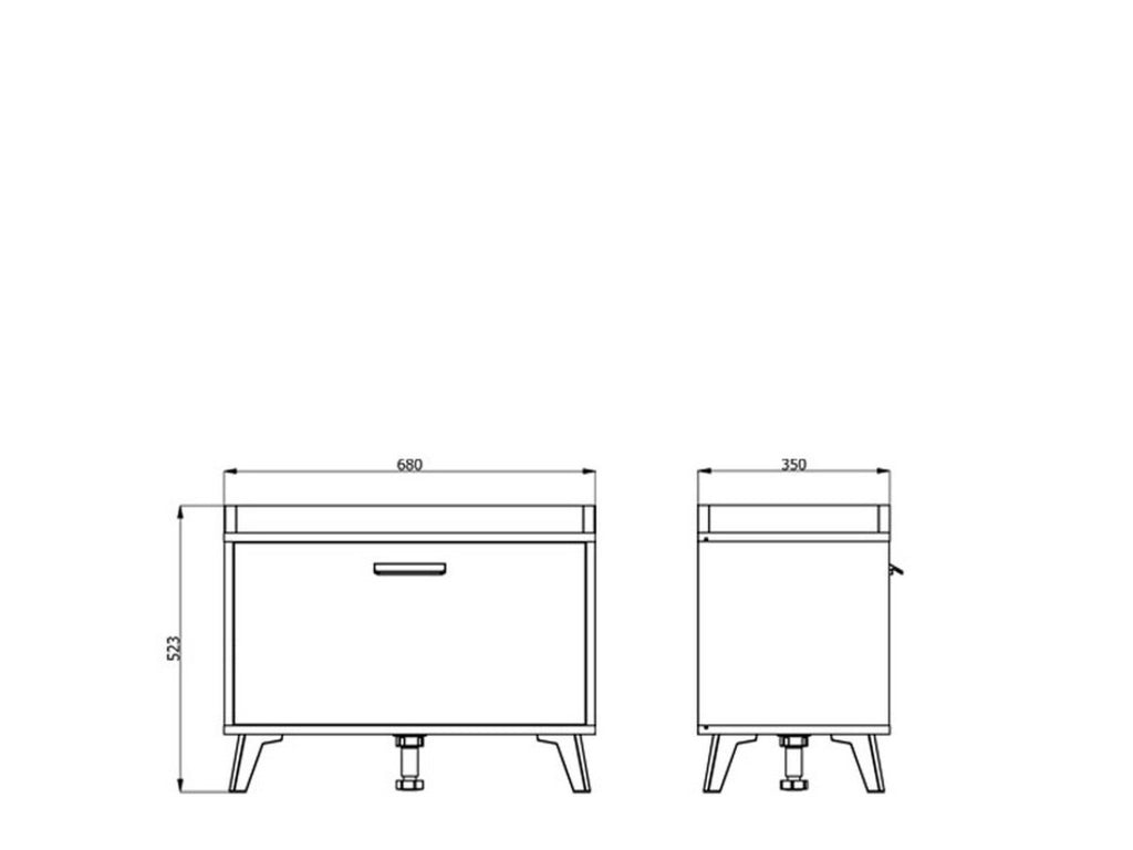 Lainate, Mobile da Ingresso un Ripiano, 68x35x52.5h cm Marrone Rovere