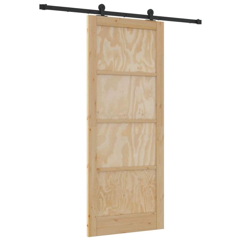 Porta scorrevole Naturale e Nero 86 x 211 cm 3445457