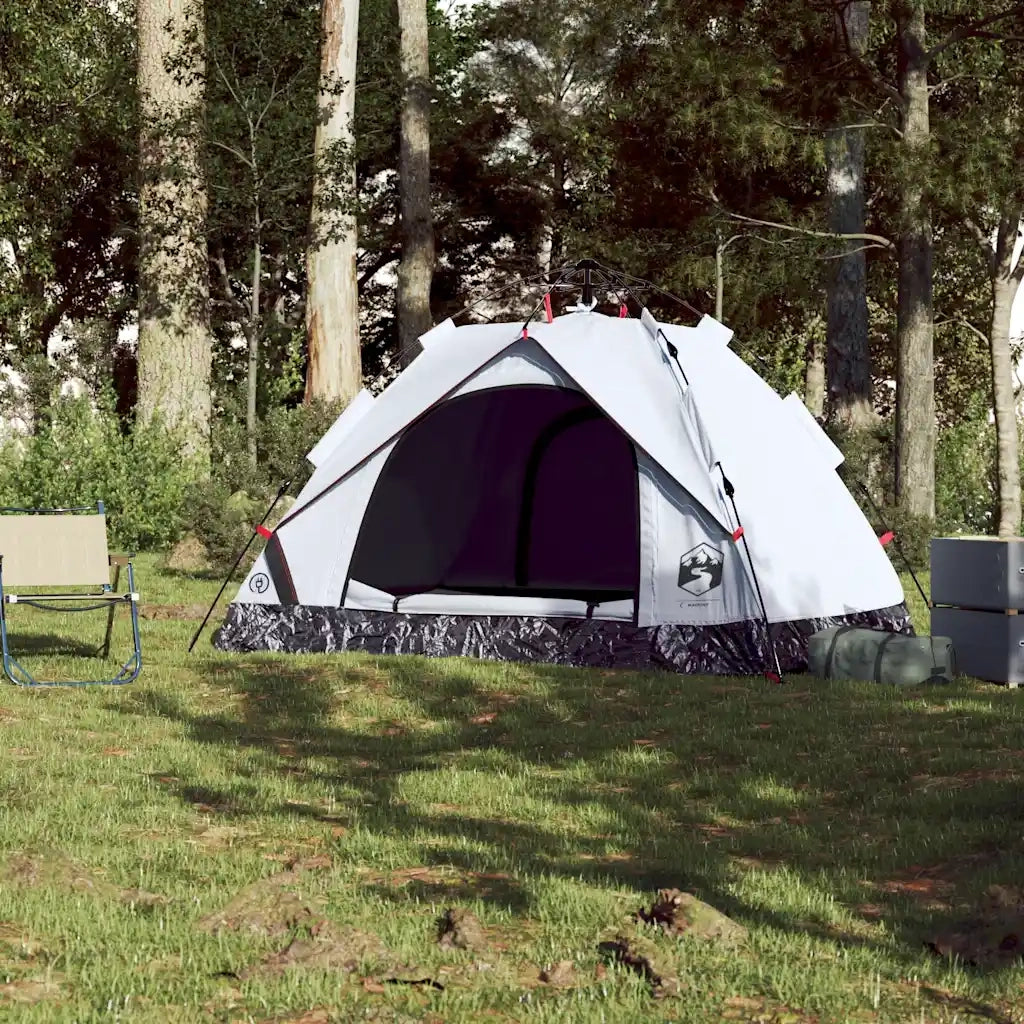 Tenda 2 Persone-Tenda da campeggio Bianca in Tessuto Oscurante a Rilascio Rapido 296721
