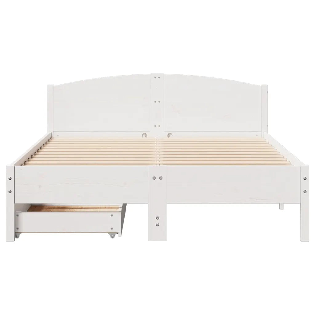 Letto senza Materasso Bianco 120x190 cm Legno Massello di Pino 3301840