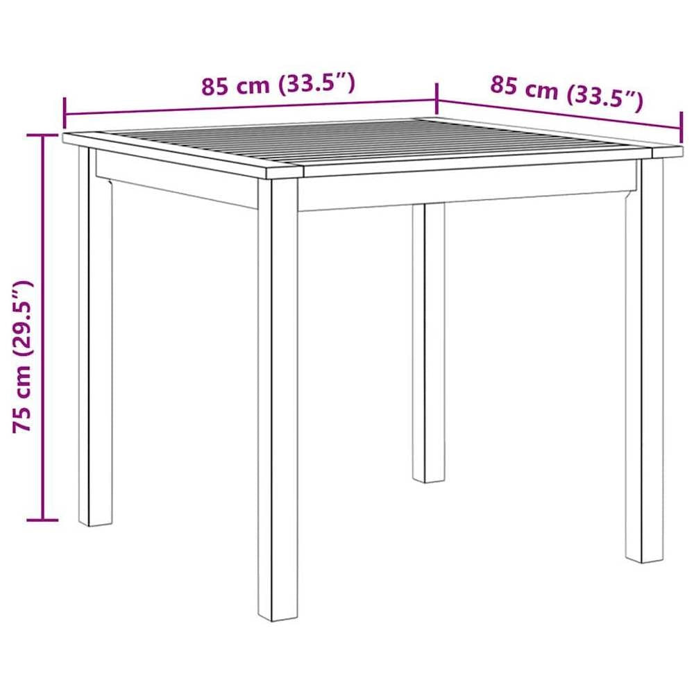 Garden Table 85x85x74 Cm Solid Acacia Wood