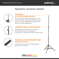 AIR 200 Stativo per luci regolabile in altezza fino a 200 cm, max 4,5 kg, Cavalletto fotografico in alluminio per foto e video, con borsa