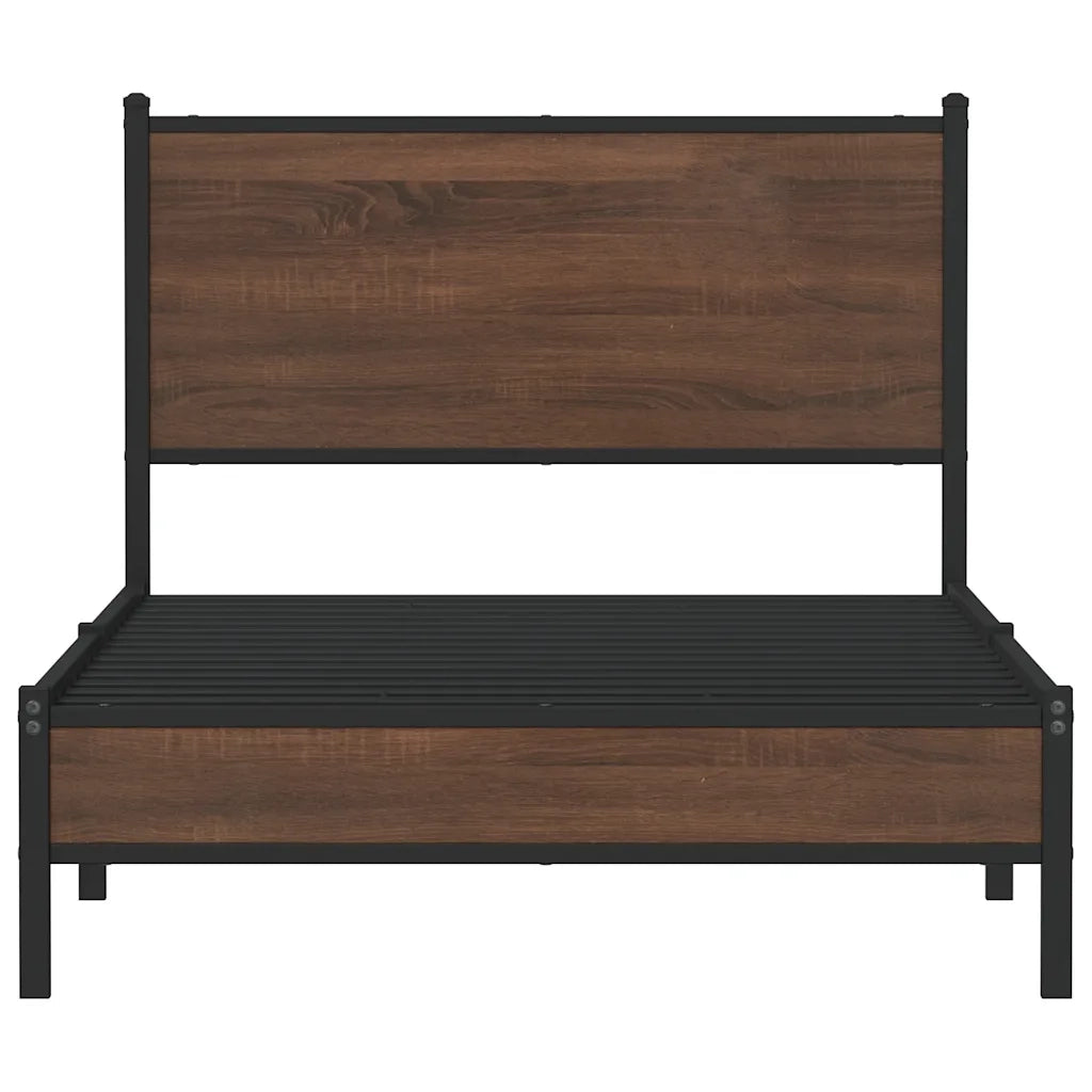 Giroletto senza Materasso-Struttura Letto in Metallo Rovere Marrone 100x200 cm 872429