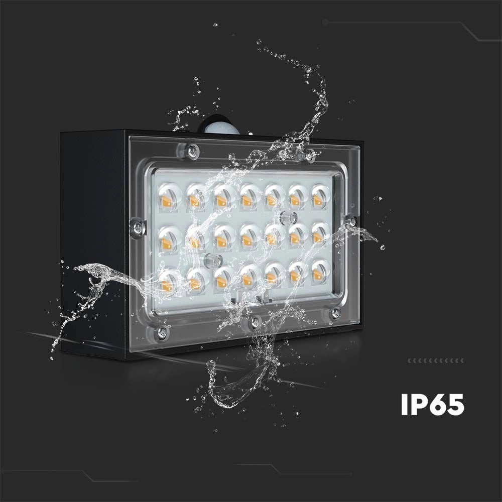 Applique solare V-TAC VT-403 3W CCT 350lm nera PIR IP65