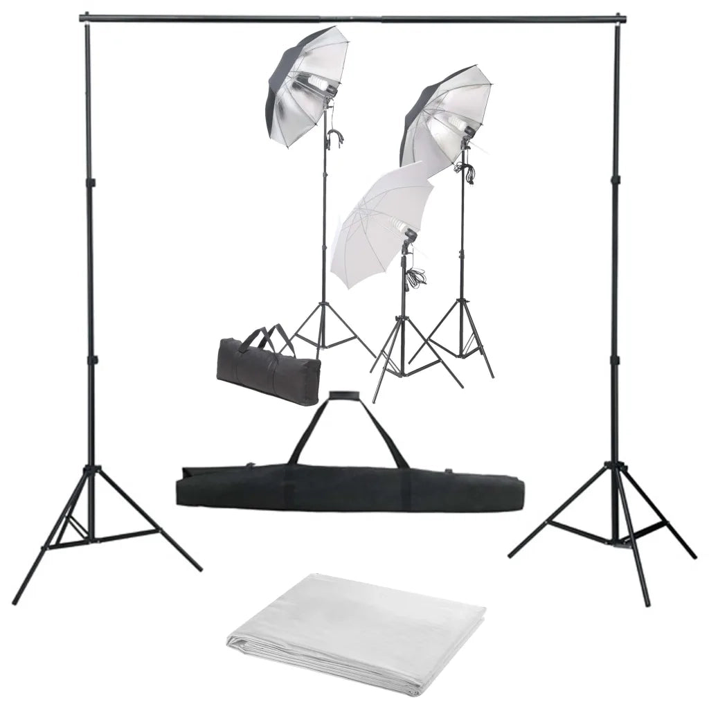 Kit per Studio Fotografico con Set di Luci e Fondale CFW1070951