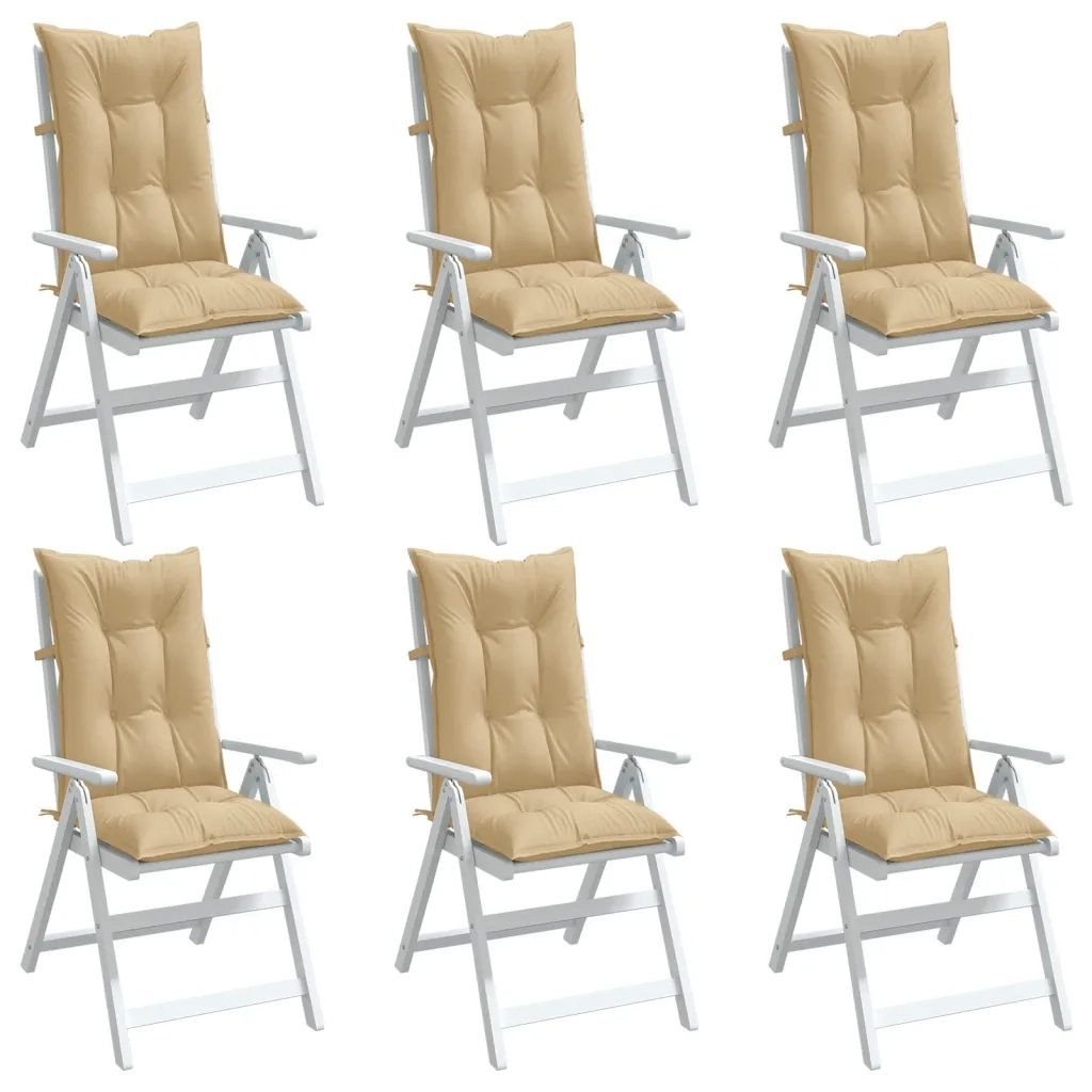 Cuscini Sedia Schiena Alta 6 Beige MÃ©lange 120x50x7 Tessuto