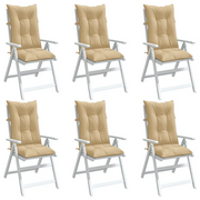 Cuscini Sedia Schiena Alta 6 Beige MÃ©lange 120x50x7 Tessuto