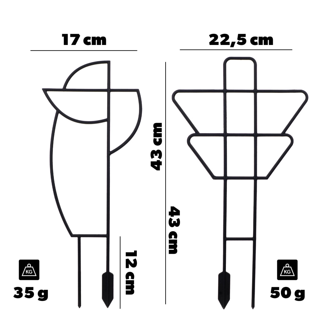 Set di 2 supporti per piante, fiori e piante KADAX, ideali per il giardino.