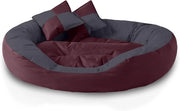 Letto per cani 4in1 grande letto per cani con schienale casa per cani ovoidale cuscino per cani XL rosso/bianco scuro