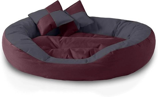 Letto per cani 4in1 grande letto per cani con schienale casa per cani ovoidale cuscino per cani XL rosso/bianco scuro