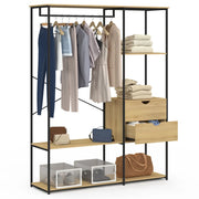 IDMarket - Armadio con ripiani e 2 cassetti L. 130 cm DETROIT design industriale