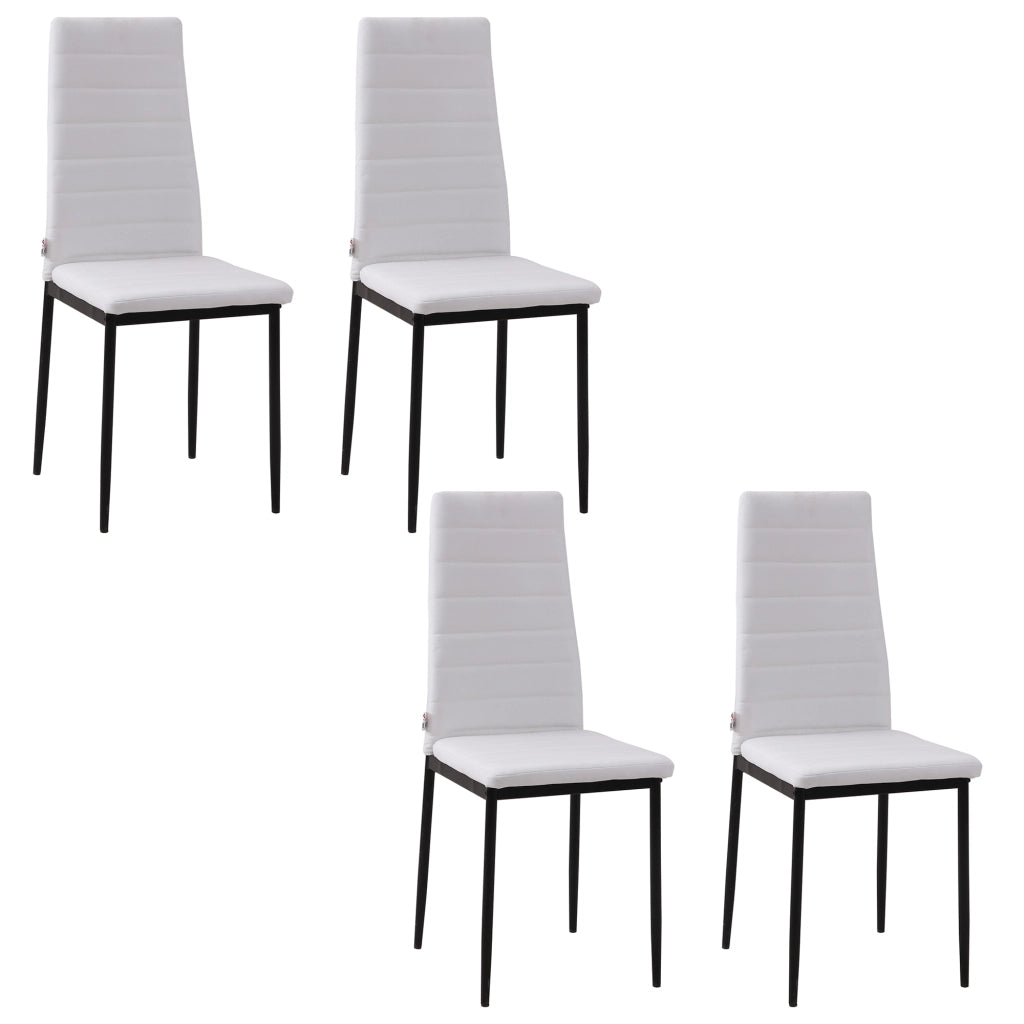 Set 4 Sedie Imbottite da Pranzo ¨C Zephmum ¨C Bianco, Metallo, Tessuto