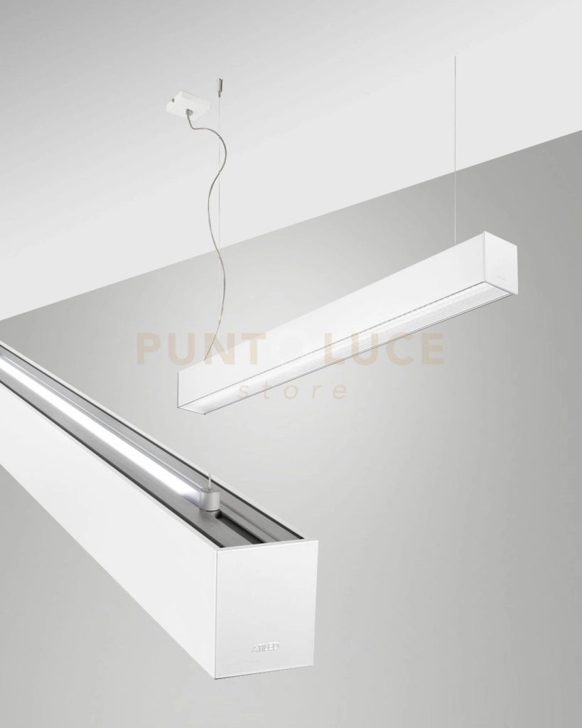 TURNER SOSPENSIONE A DOPPIA EMISSIONE BIANCA WW 29W+15W 3000K 3470+1290LM PRISMATIC 100CM DIMMERABILE DALI