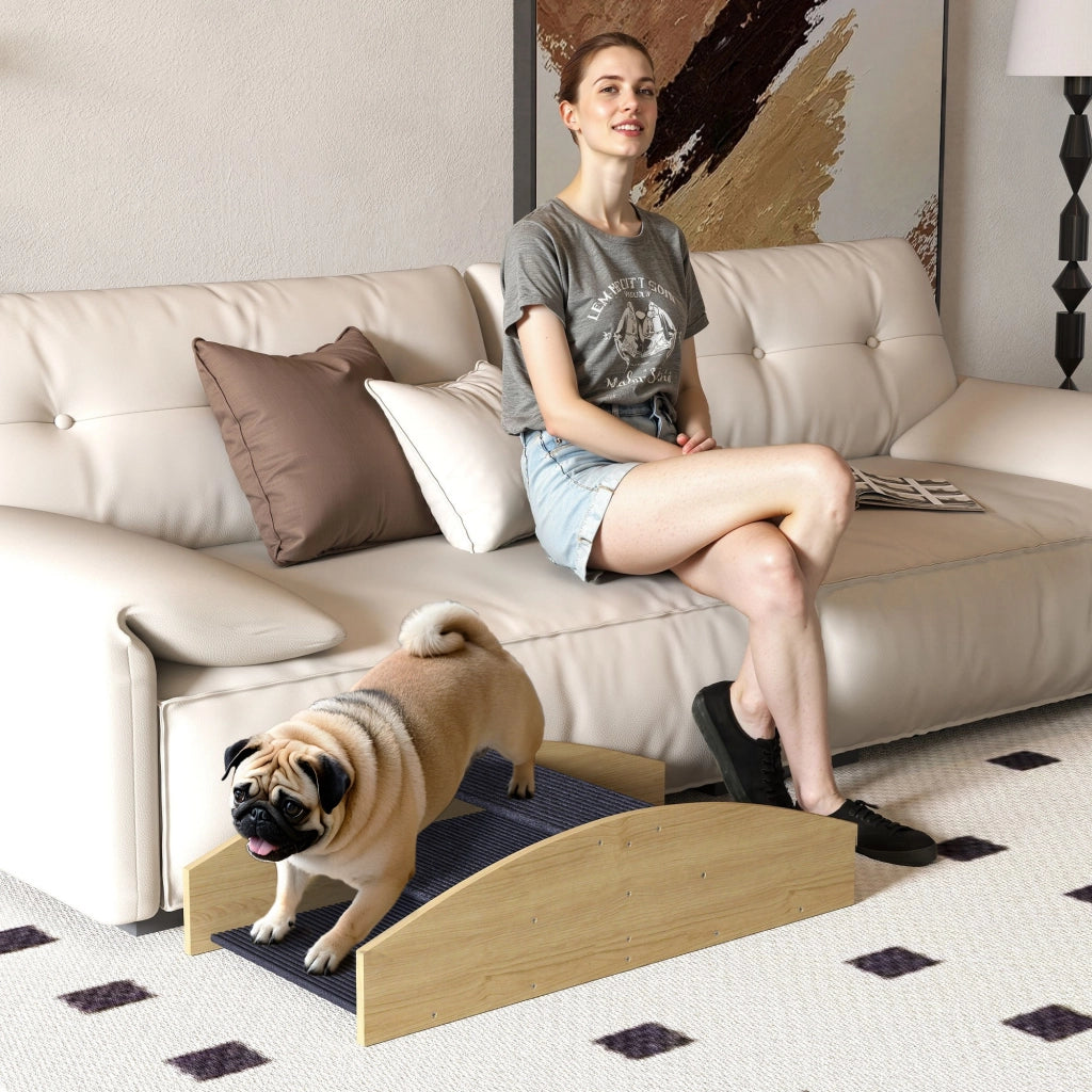 Scala per Cani Agility 3 Marche Legno Naturale ¨C zephmum ¨C 80x39.5x20cm