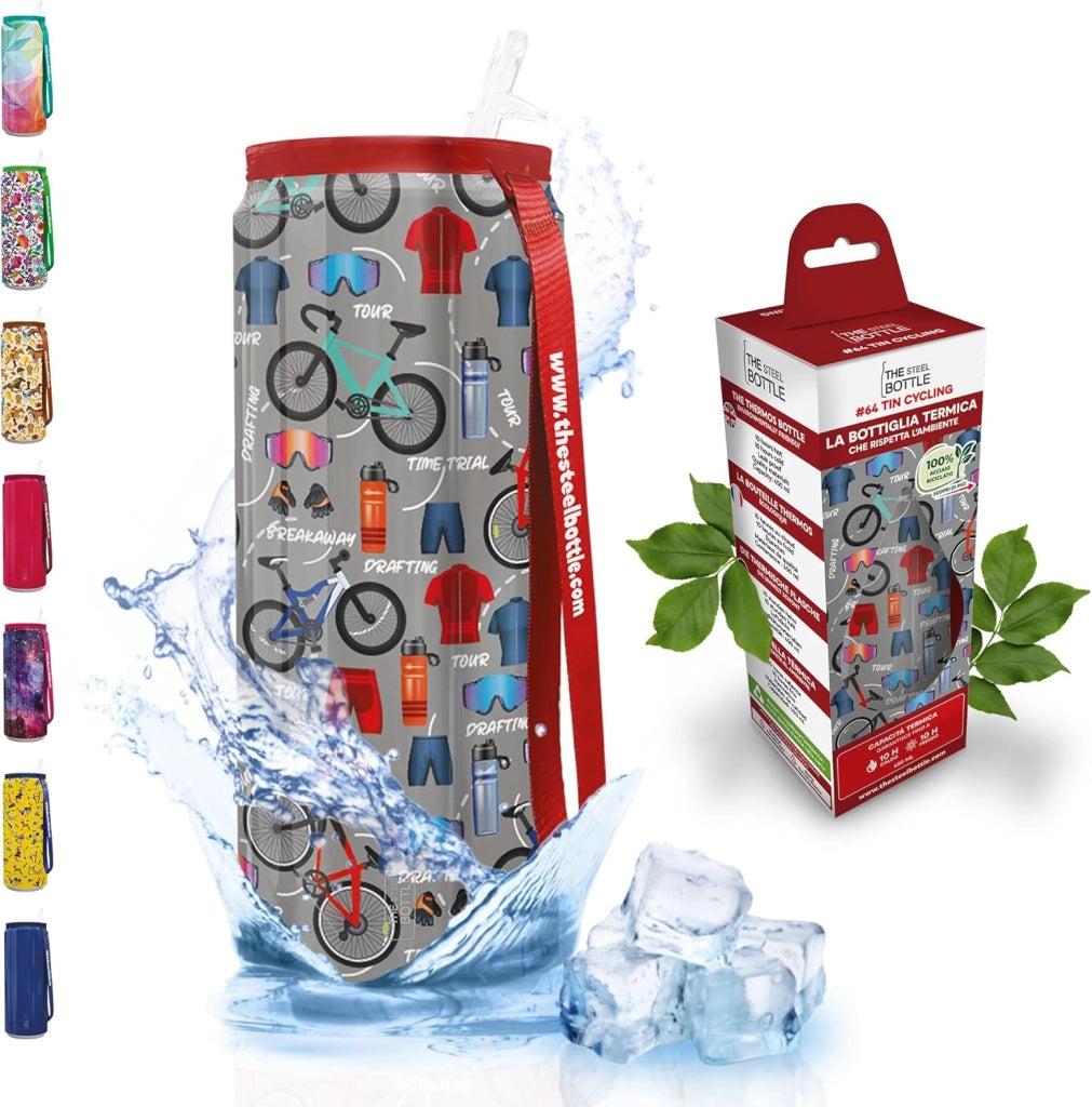 The Steel Bottle Bottiglia termica in Acciaio Inox Capacità 450 ml Chiusura Ermetica - Cycling