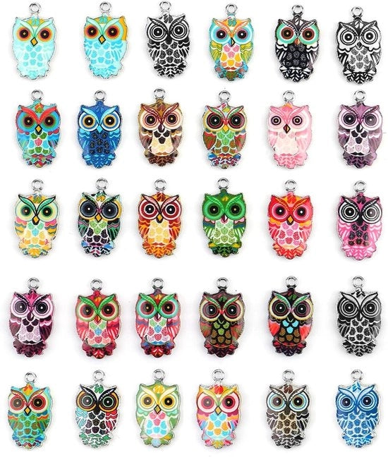 30 Pezzi di Decorazioni per Gioielli Colorate a Forma di Uccello in Emaille - Metallo - Decorazioni per Gioielli a Forma di Animali Carini - Collana - Pendente - Bracciale - Accessori Artigianali per Natale