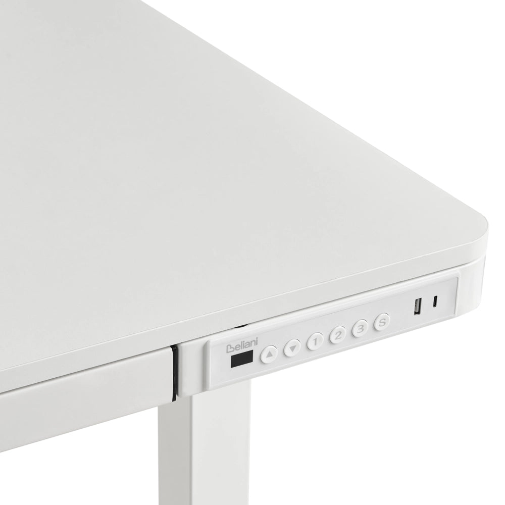 Scrivania regolabile con struttura in acciaio bianco e gambe 120 x 60 Stand and Sit Home Office Stand and Sit Design scandinavo