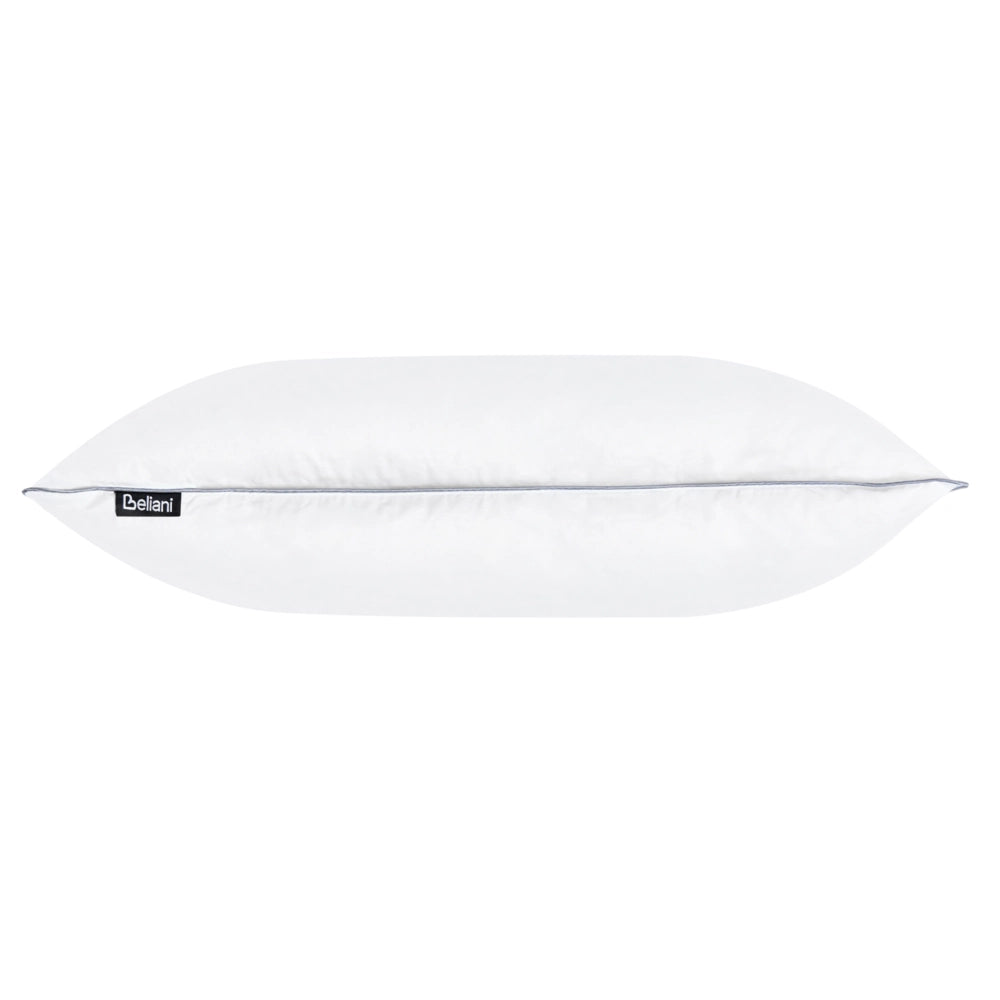 Cuscino basso a triplo scomparto Rivestimento in cotone premium Imbottitura in piuma d'oca Imbottitura in piuma Bianco 40 x 80 cm Teide