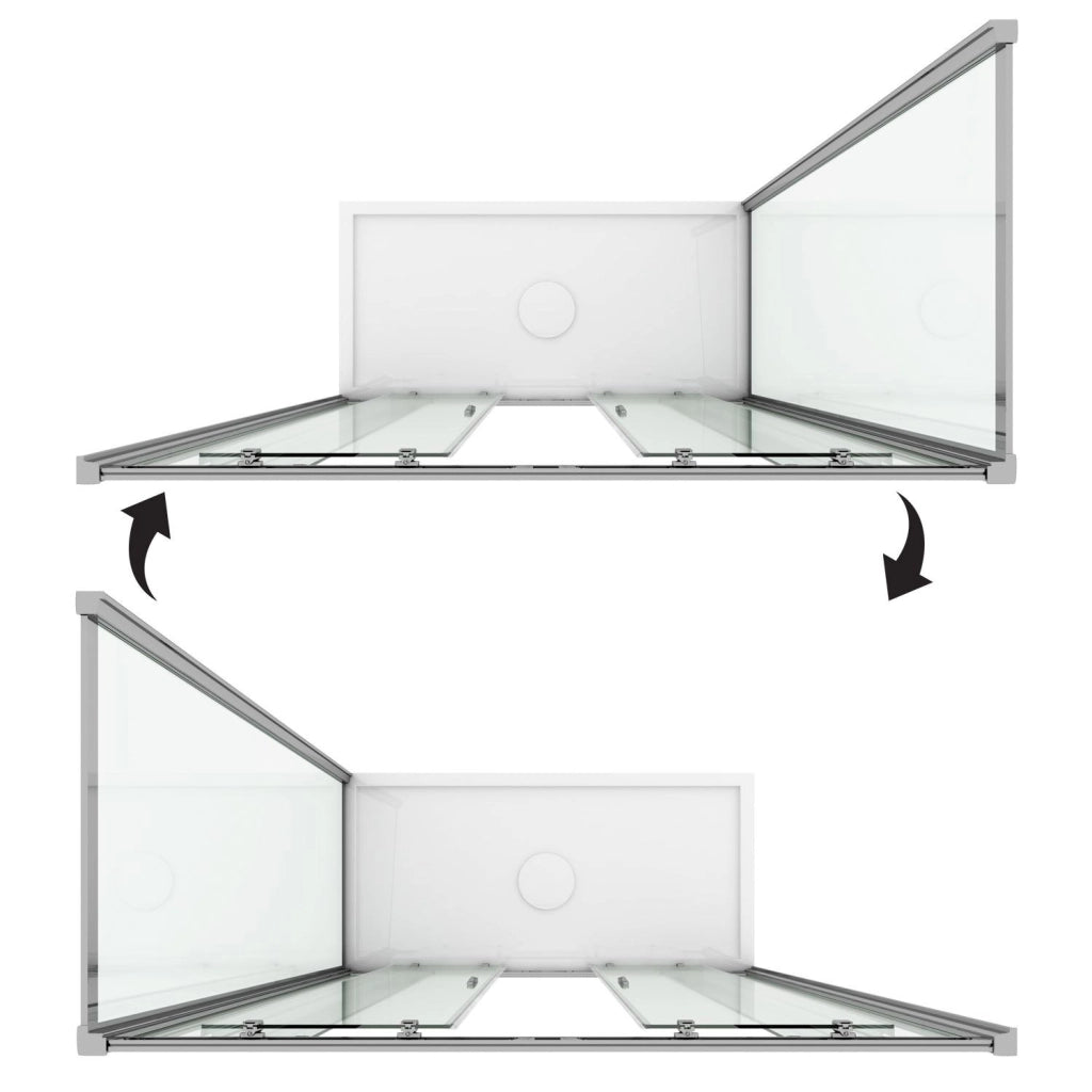 Box Doccia 80x140 CM H198 stampato C mod. Young Duo 2 Ante