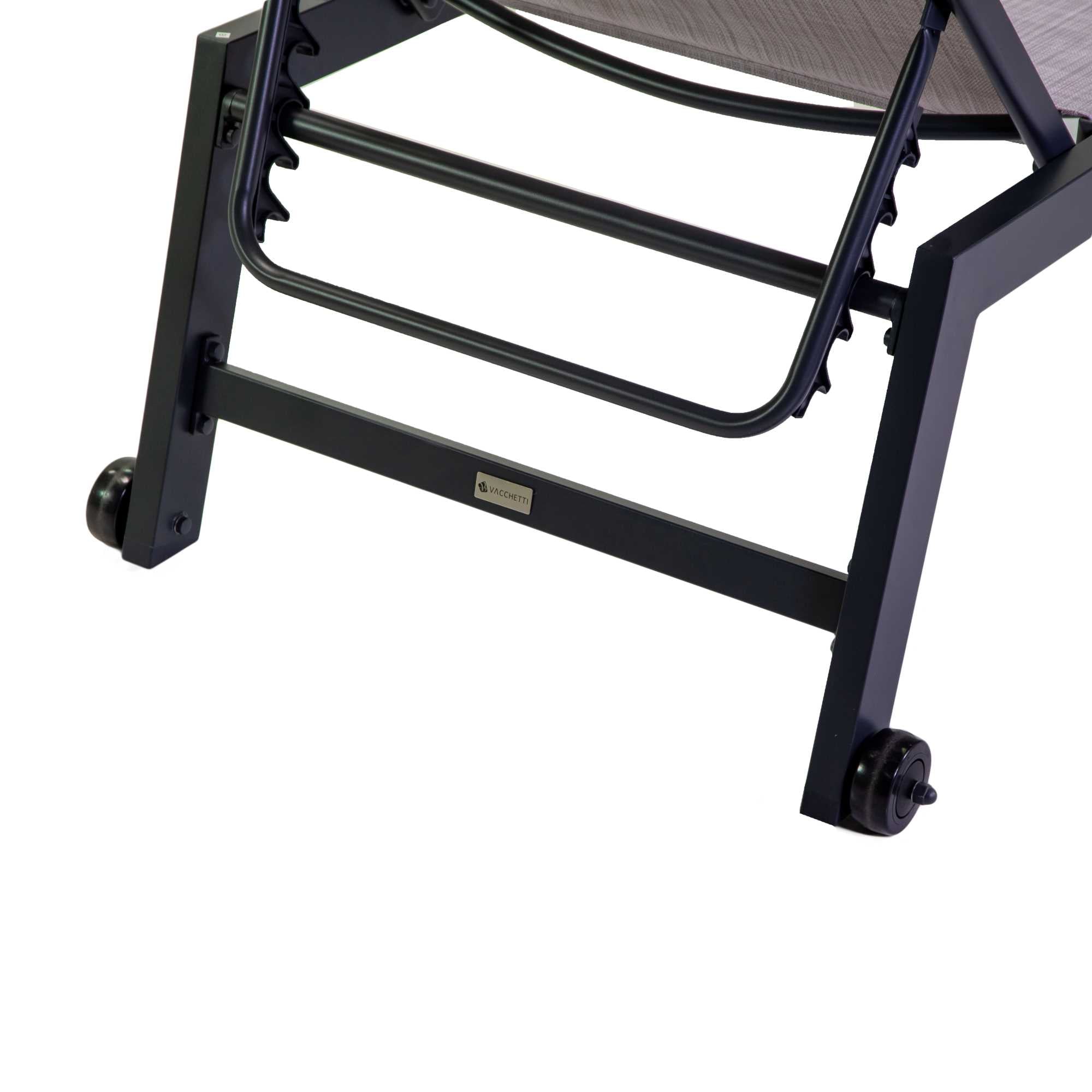 Lettino Prendisole da Giardino 203,5x70xh42,5 cm in Alluminio e Textilene Altamura Antracite