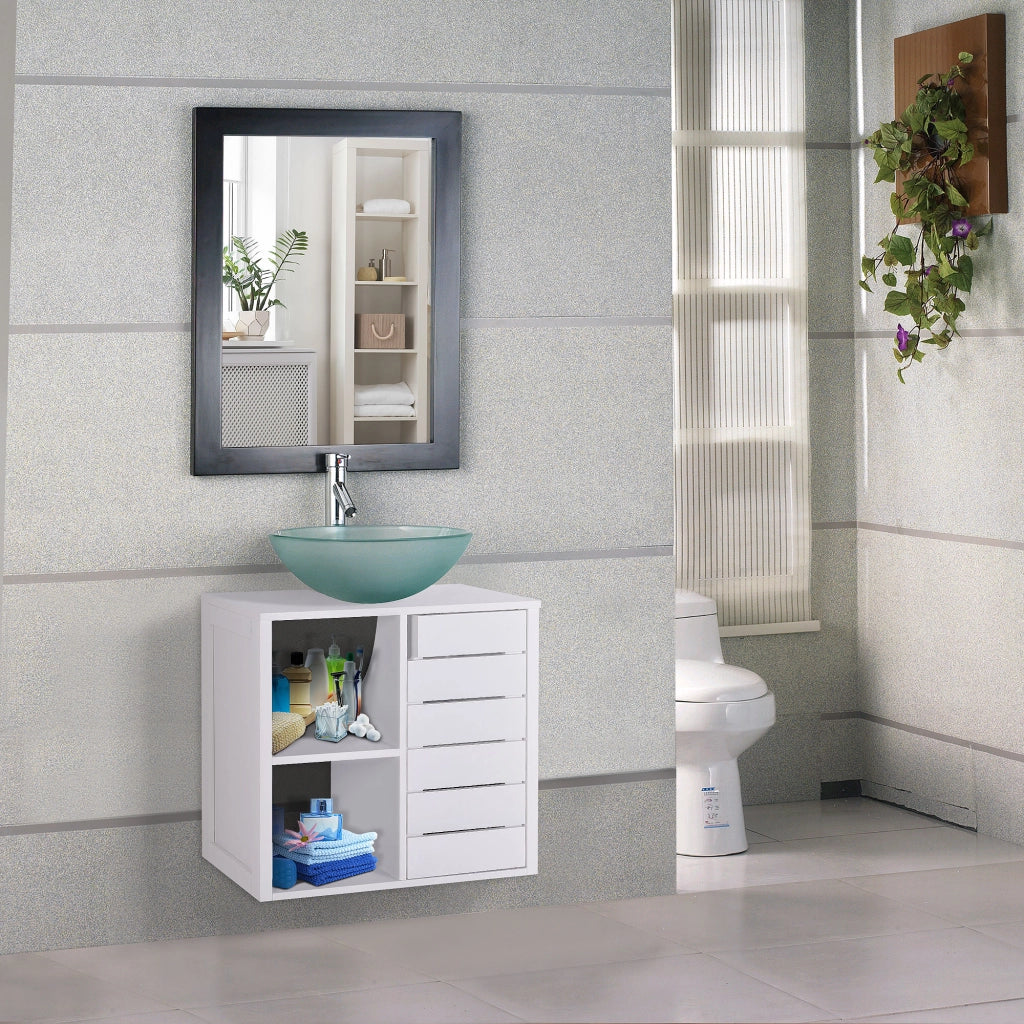 Mobile Bagno Sottolavabo Sospeso ¨C zephmum ¨C Bianco 60x30x54 cm
