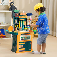Cucina Giocattolo per Bambini 55x23x74,5 cm 77 Pezzi Verde e Arancione