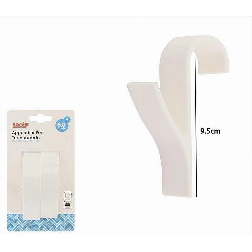 Trade Shop - Set 2 Pz Ganci Per Termoarredo Bagno Appendini Portasciugamani Radiatore 87004 -