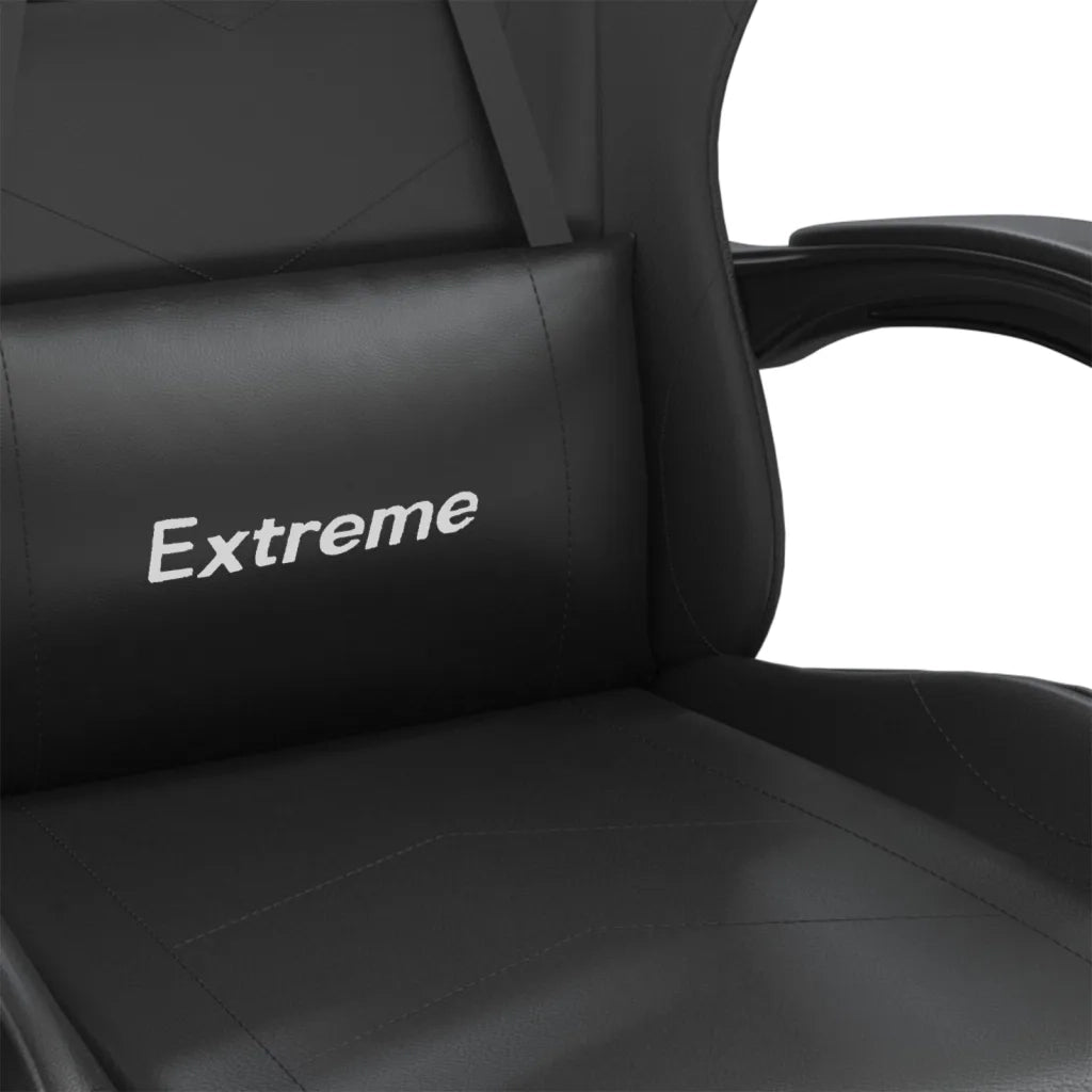 vidaXL Sedia da Gaming con Poggiapiedi Nero in Similpelle