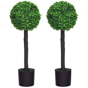 Set 2 Arbusti Artificiali Decorativi ¨C zephmum ¨C Verde ?20x60 cm