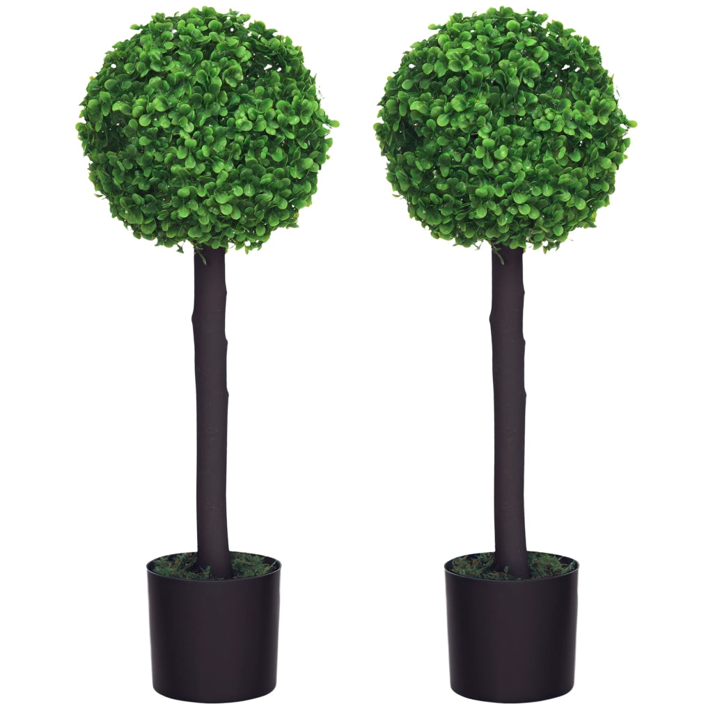 Set 2 Arbusti Artificiali Decorativi ¨C zephmum ¨C Verde ?20x60 cm