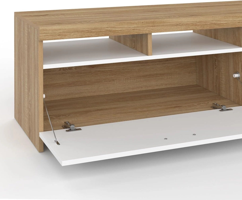 Porta TV armadio in legno e bianco MALO