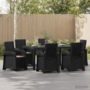 Set da Pranzo per Giardino 7 pz Antracite e Tortora PP 3430137