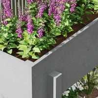 Fioriera Rialzata con Ripiano Inferiore e 2 Fori di Drenaggio, in Legno di Abete, 100x30x70.5 cm, Grigio