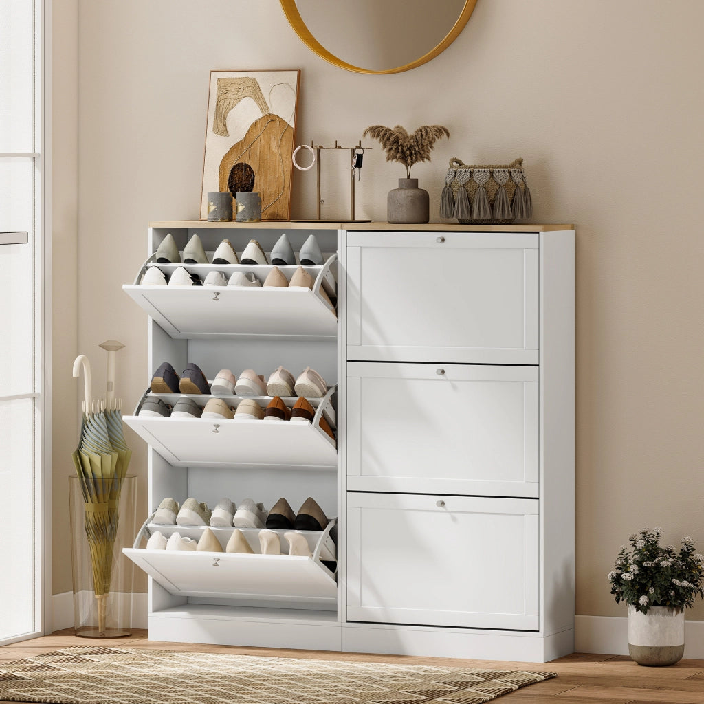 Scarpiera Scandinava 3 Ante ¨C Zephmum ¨C Bianco Legno 60x23.5x115