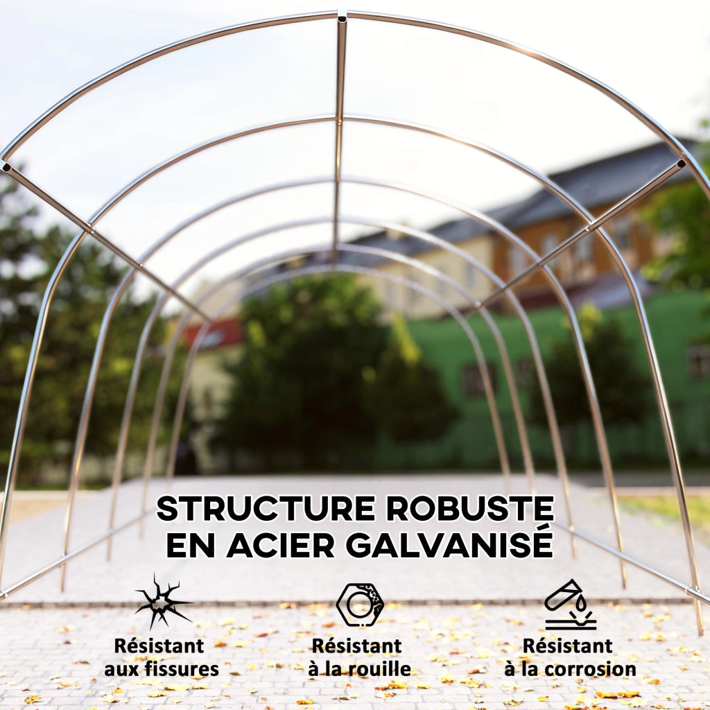 Tenda da garage per auto 3.6x7.2 m con pareti laterali rimovibili ¨C zephmum ¨C grigio scuro