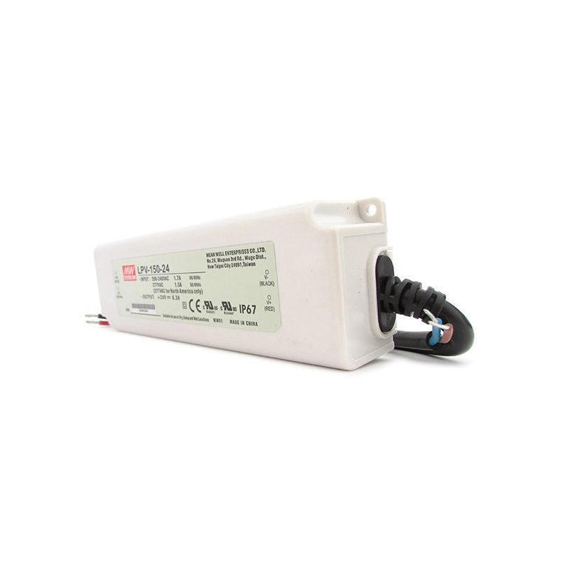 Alimentatore Trasformatore CV MW MEAN WELL Impermeabile IP67 24V 150W 6,3A LPV-150-24 Input 220V e 110V Input 220V e 110V