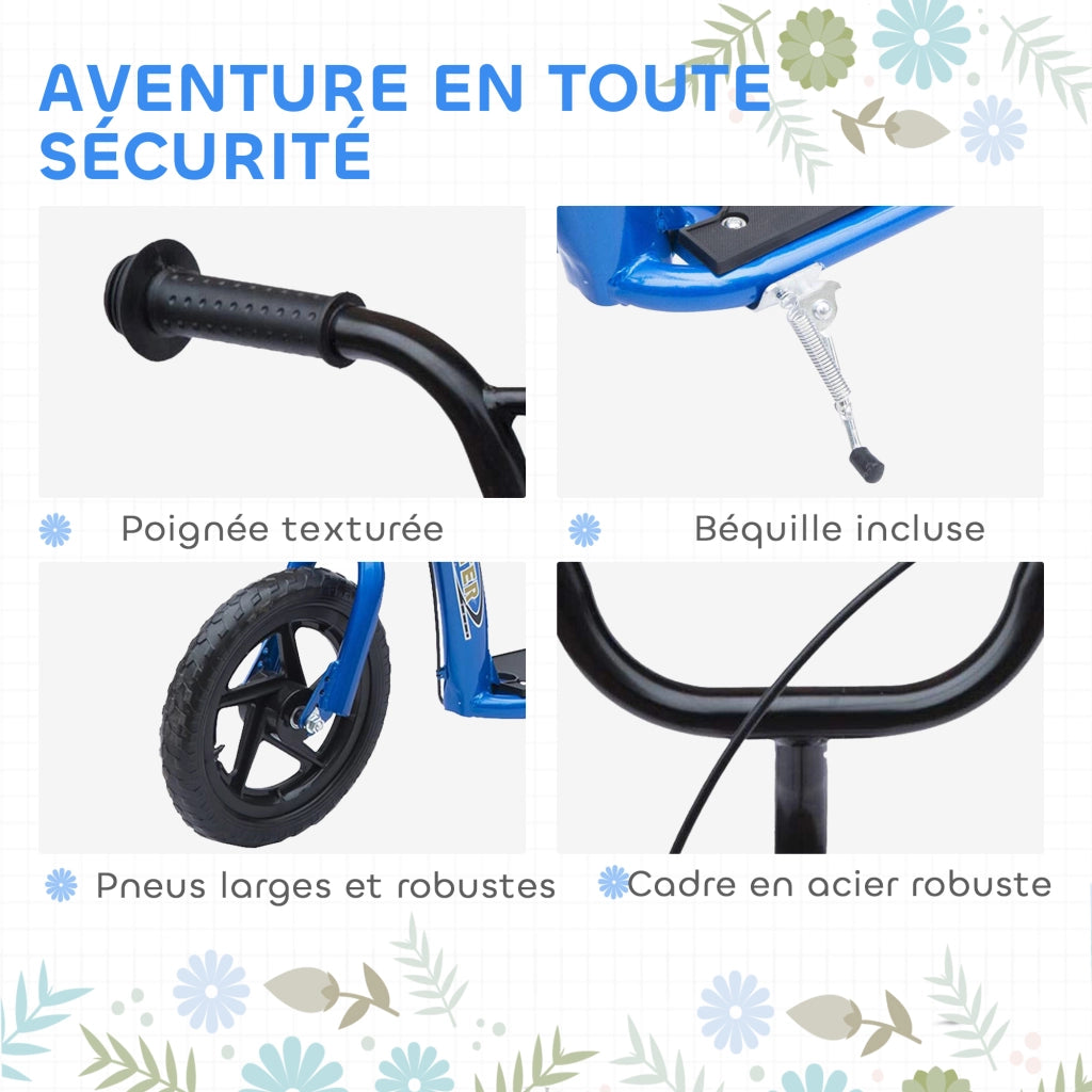 Trottinette Bambini con Freni e B¨¦quille ¨C zephmum ¨C Acero, Blu, 30 cm
