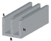 PROFILO ARGENTO H.100 CM CANALINO UU 16X12X1 MM**- ARCANSAS- 5,0 pz