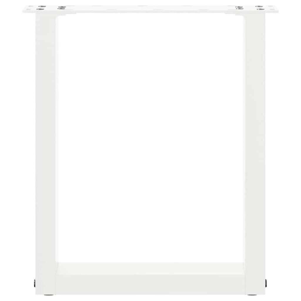 Set di 2 gambe per tavolino a forma di U 38 x 43 cm supporto robusto con piedini regolabili design moderno in acciaio bianco 02_0057393