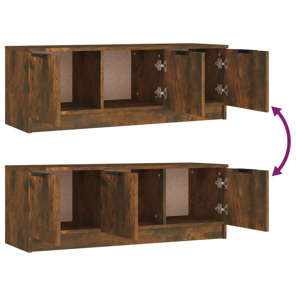 Mobile TV multimediale mensola TV credenza TV sala da pranzo soggiorno camera da letto rovere affumicato 102 x 35 x 36,5 cm legno ingegnerizzato marrone 02_0027287
