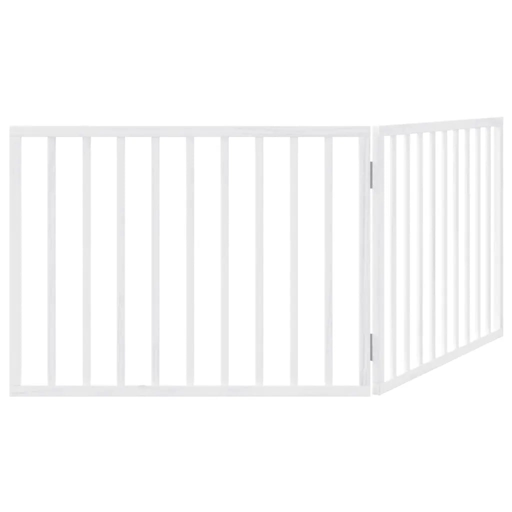 Cancelletto per cani pieghevole 2 pannelli bianco 160 cm in legno di pioppo 352184
