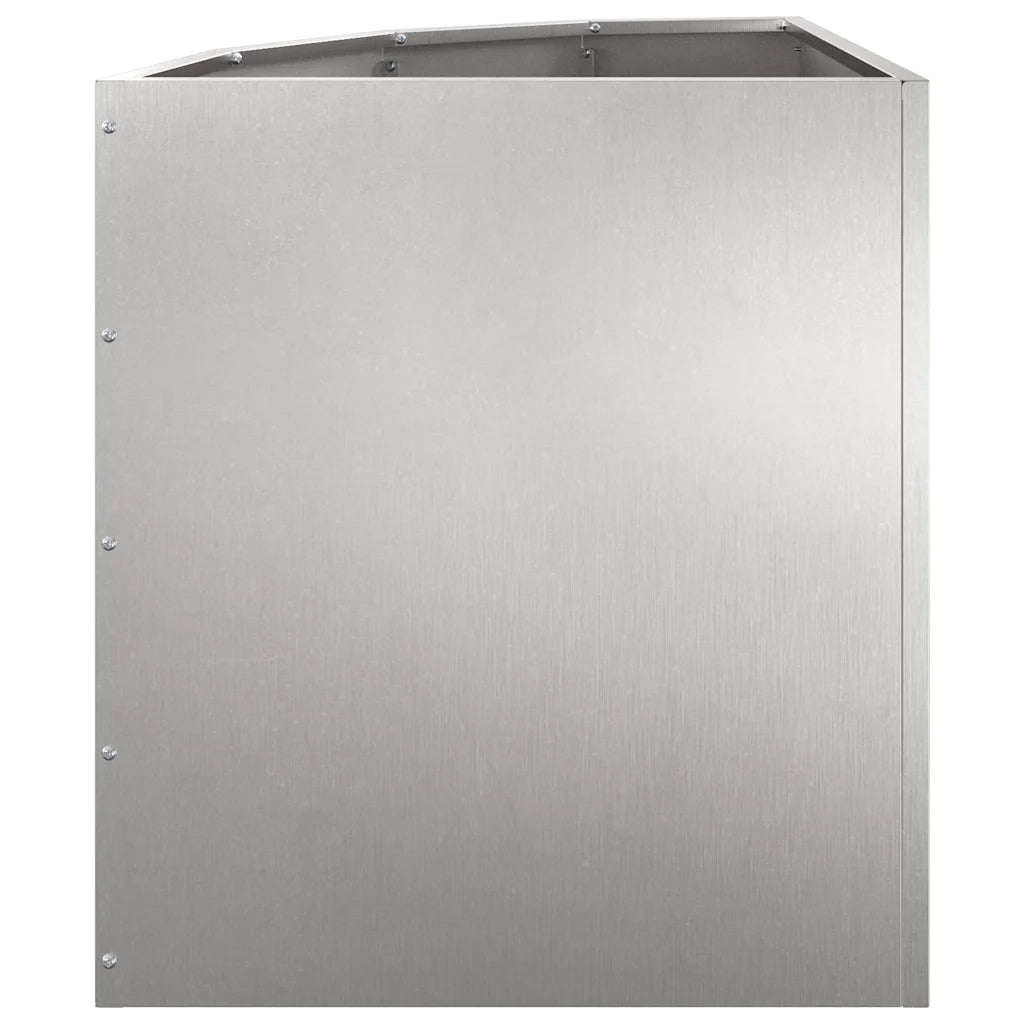 Vaso d'angolo-Fioriera-Contenitore per Piante Argento 45 x 45 x 50 cm Acciaio inossidabile