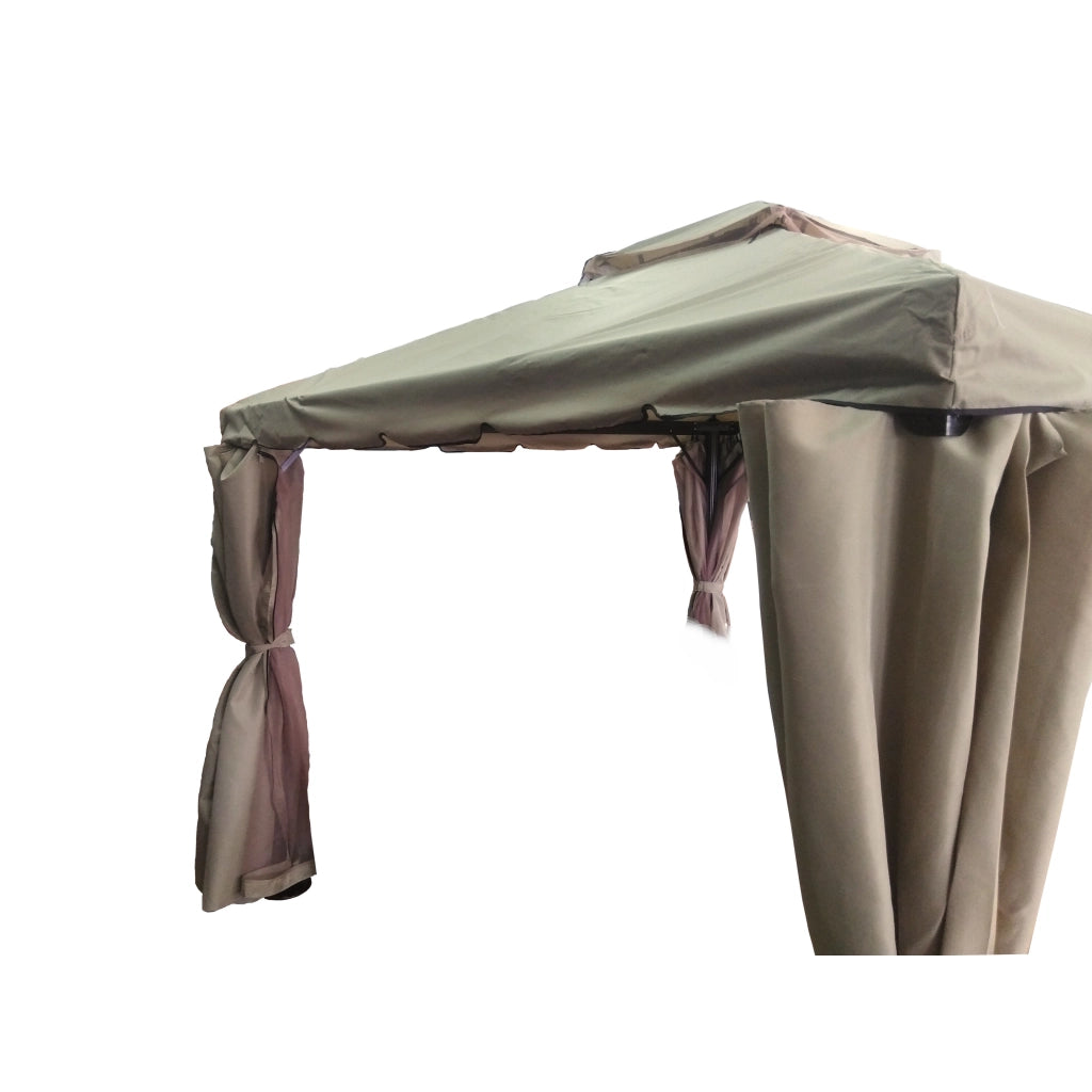 GAZEBO IPPOCRATE 3X3M KHAKI CON STRUTTURA CAFFE'