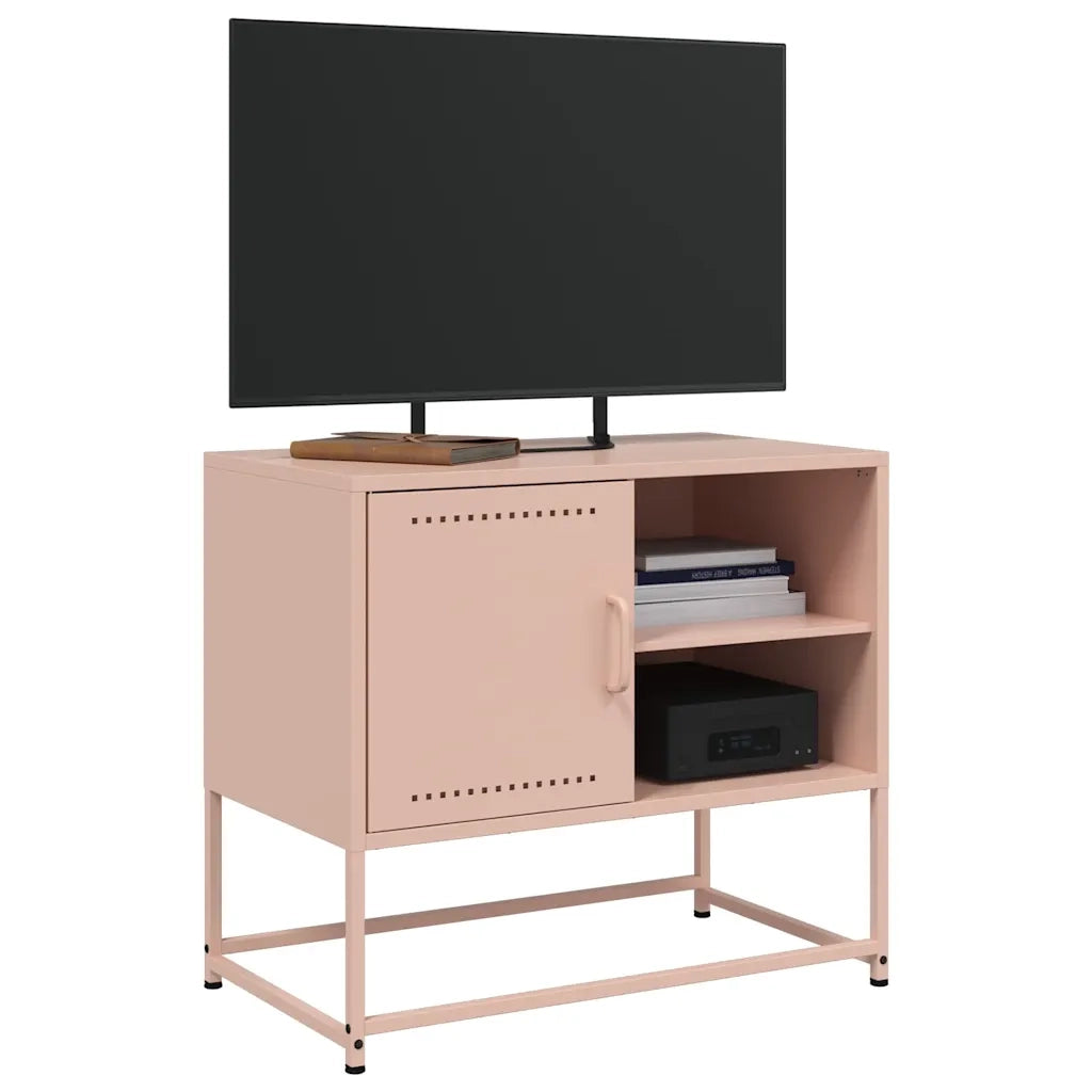 Mobile TV-Credenza per TV-Console TV Rosa 68x39x60,5 cm in Acciaio 492221