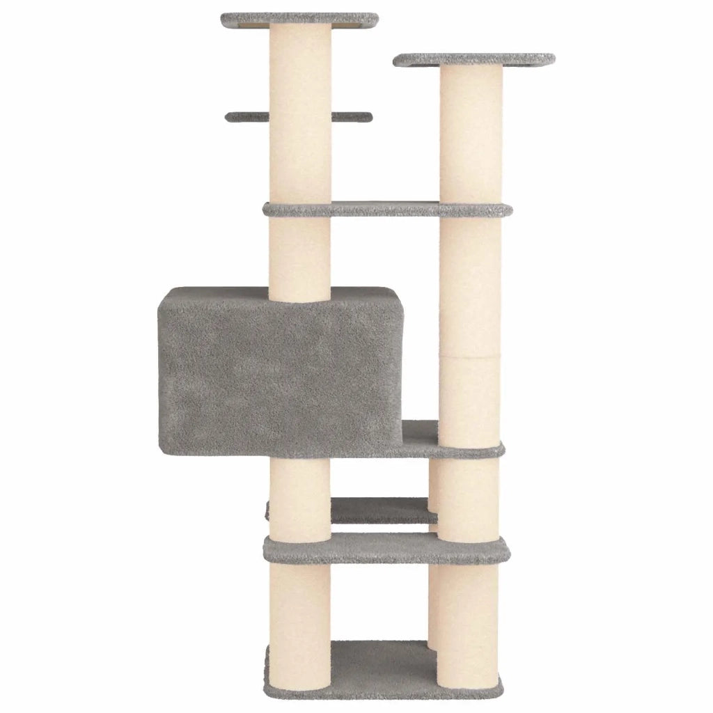 Albero per gatti con pali per graffiare in sisal Grigio Chiaro 42033049