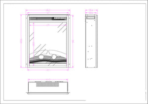 Camino Elettrico da Incasso 60x49,6x13,5 cm Effetto Fiamma 1500W Miriam Nero