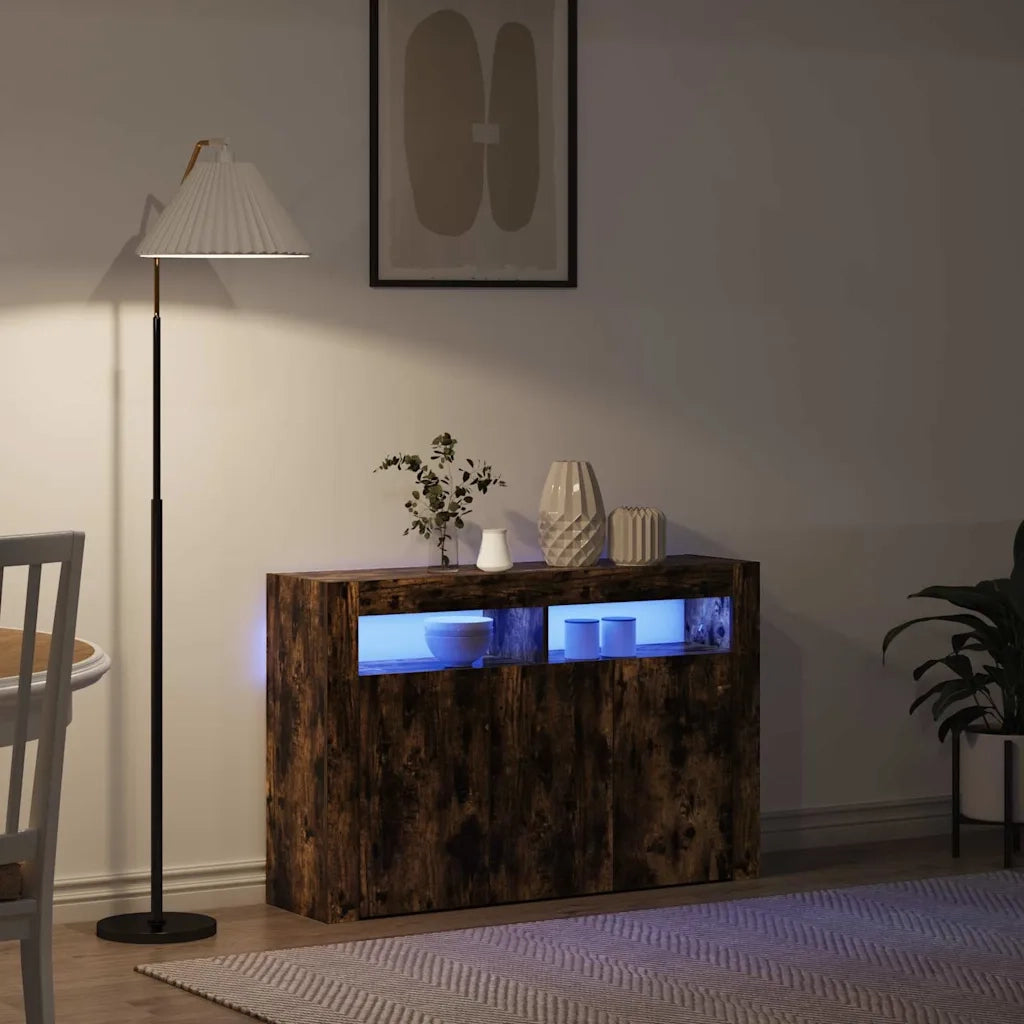 Credenza Rovere fumé 116 x 30 x 75 cm Legno multistrato 3333880
