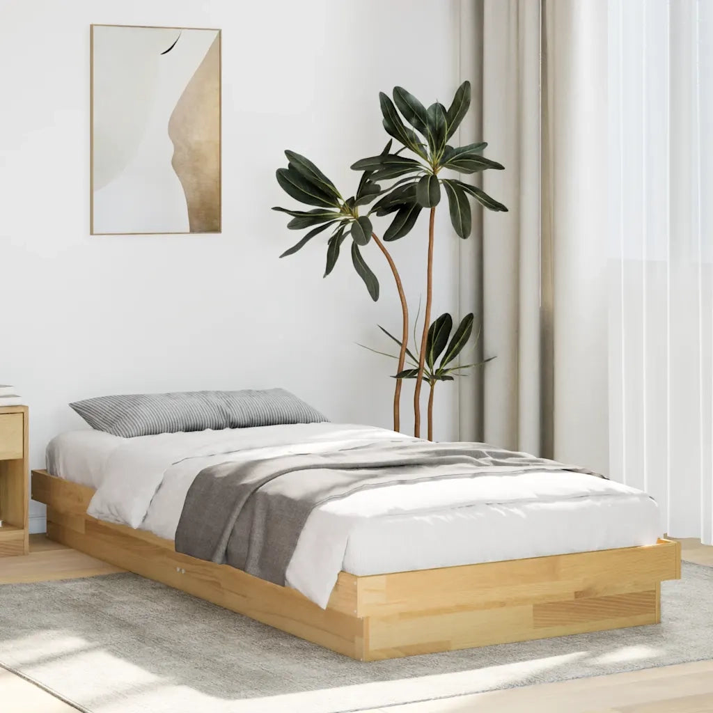 Struttura Letto Senza Materasso 100x200 cm in Legno di Rovere 851967