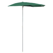 Ombrello | Parasolne Semicircolare da Giardino con Palo 180x90 cm Verde